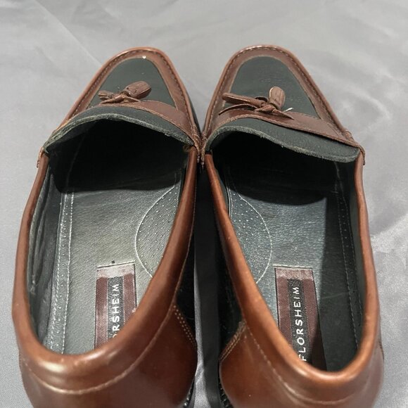 Florsheim Loafers Mens Size 12D Shoes Slip On Pebble Leather Tassel Two Tone - Picture 9 of 9